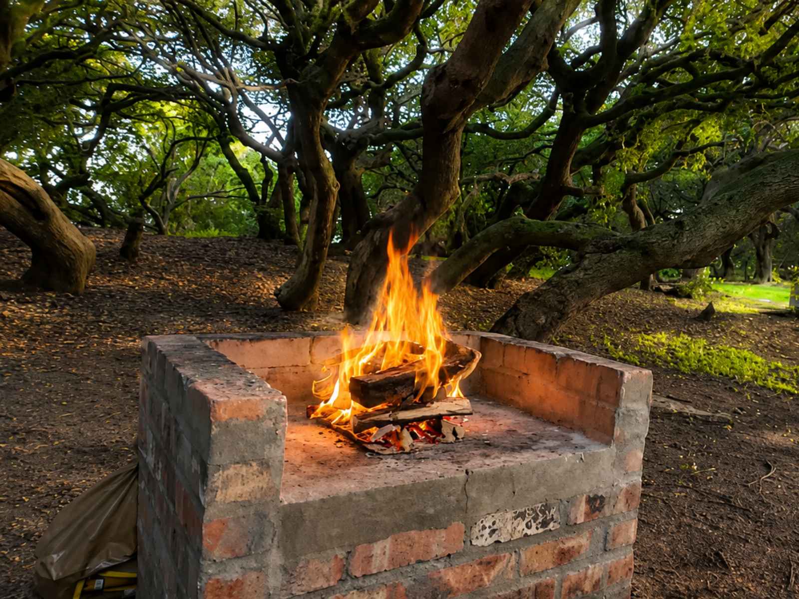 Onrus Caravan Park - the fire at dusk